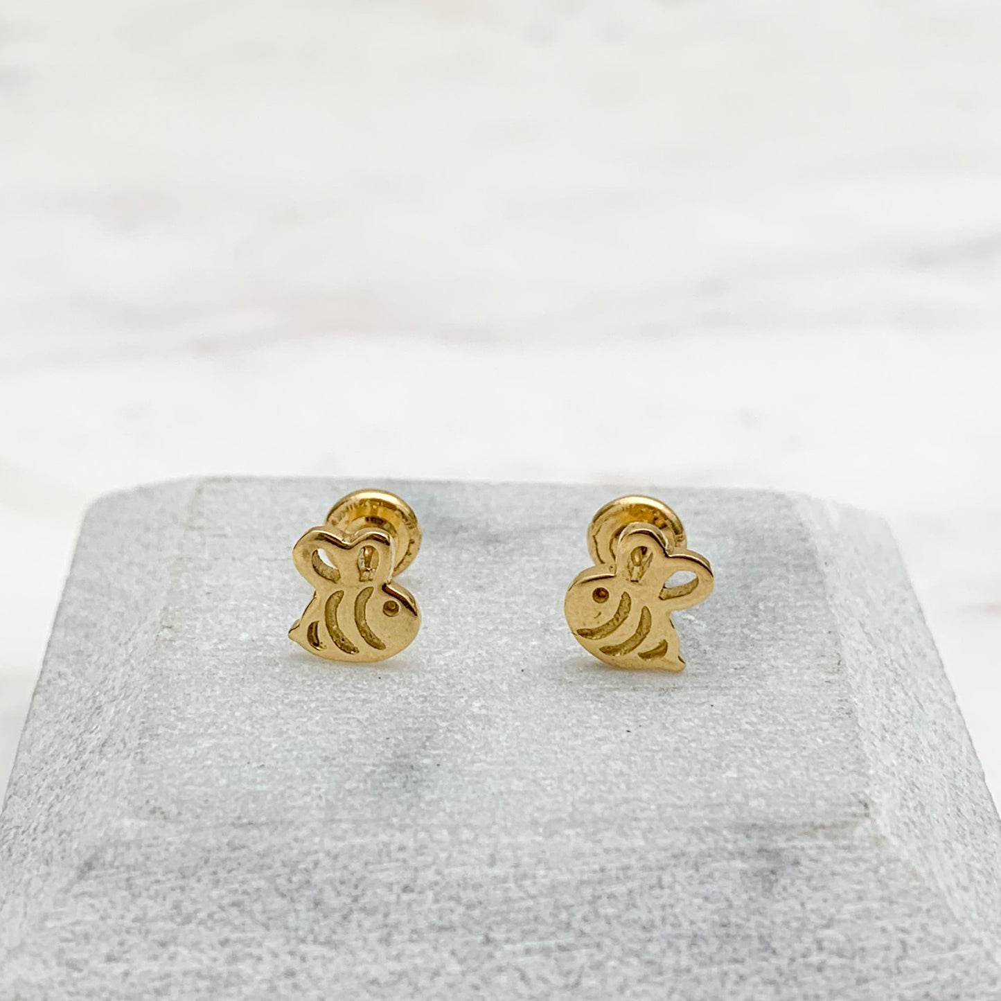 Aretes Abeja Oro 18k