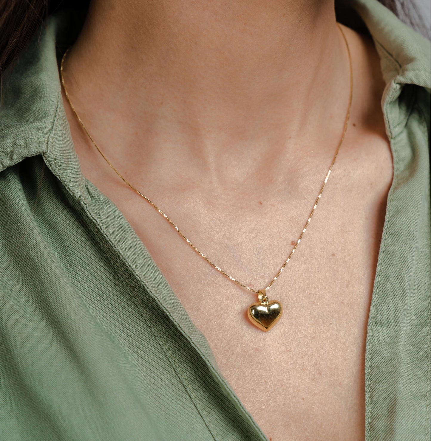 Dije corazón Bombé Oro18k