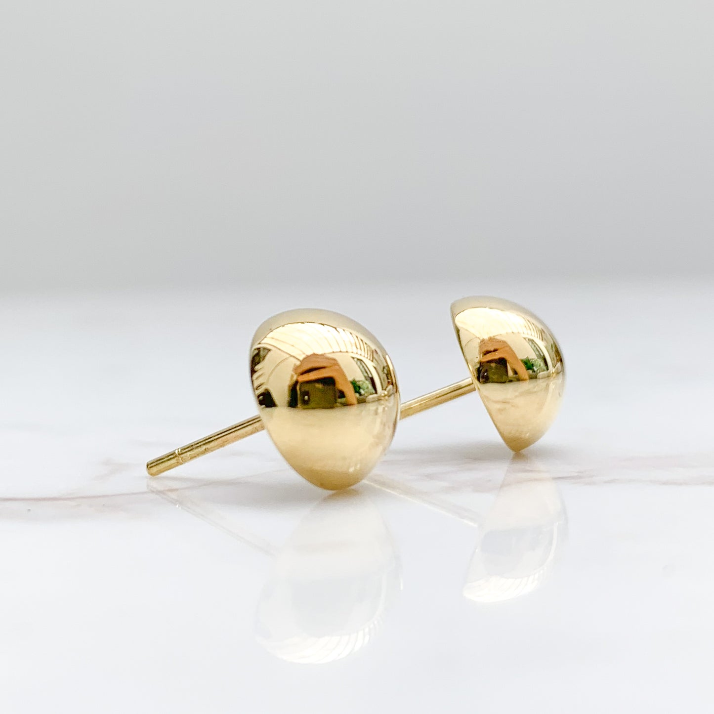 Aretes media bola Oro18k