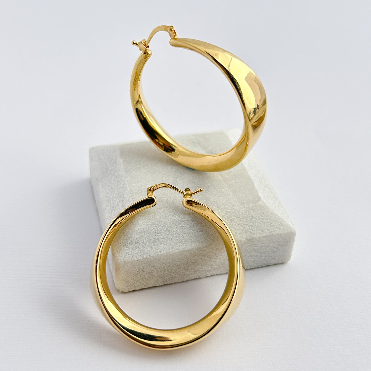 Argollas disco oro 18k