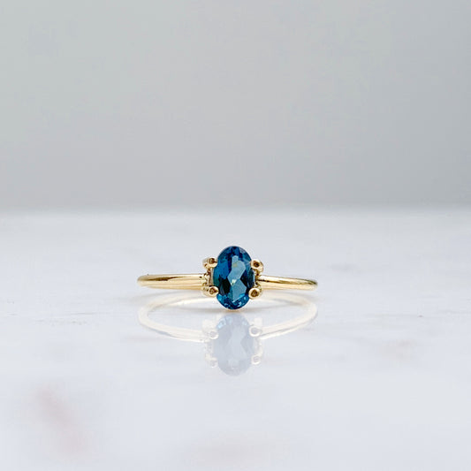 Anillo Topacio London Blue Oro18k