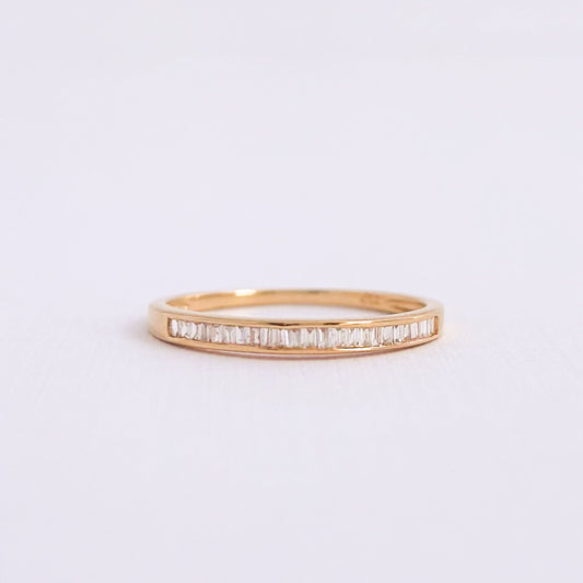 Anillo Riviere con diamantes baguette oro 18k