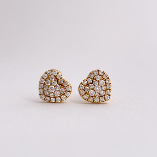 Aretes TriGlam con diamantes en Oro18k