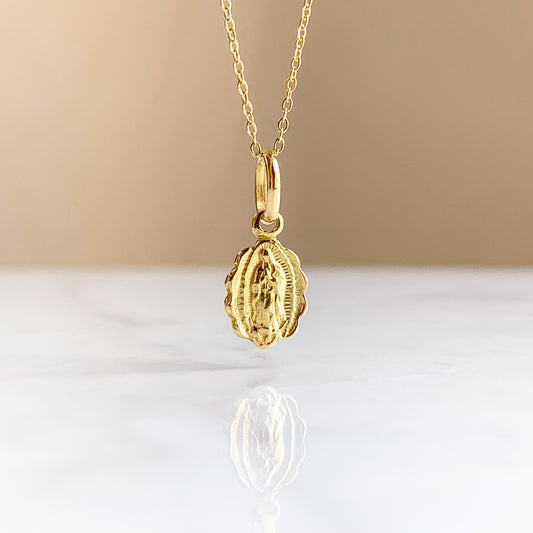 Medalla de Virgen de Guadalupe pequeña Oro18k