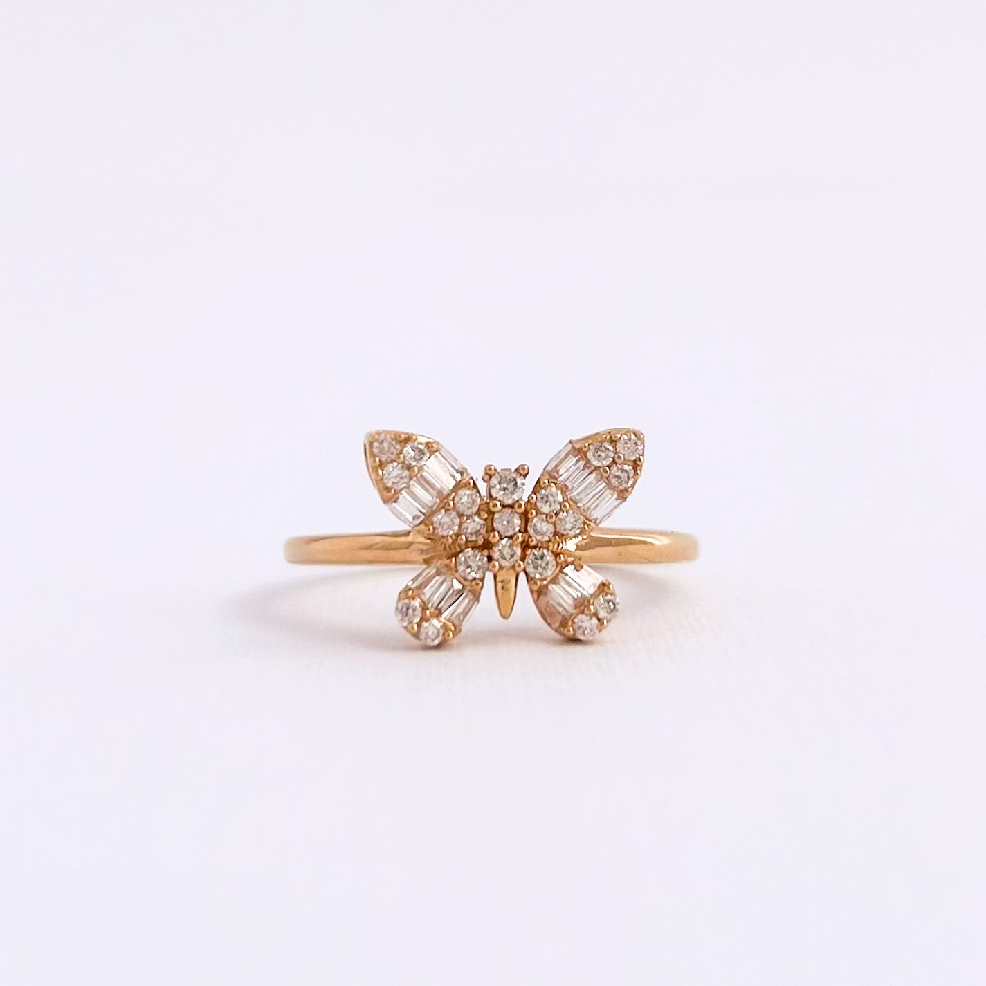 Anillo Mariposa Sunlight con diamantes en oro 18k