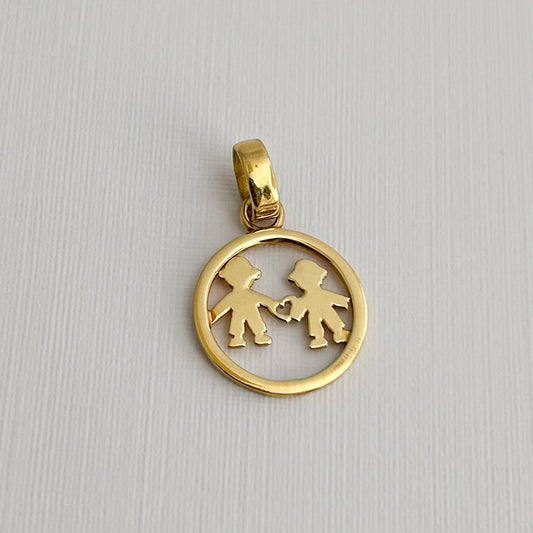 Dije Niños en Círculo Oro18k