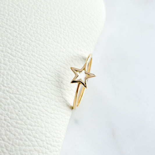 Anillo estrella calada oro 18k