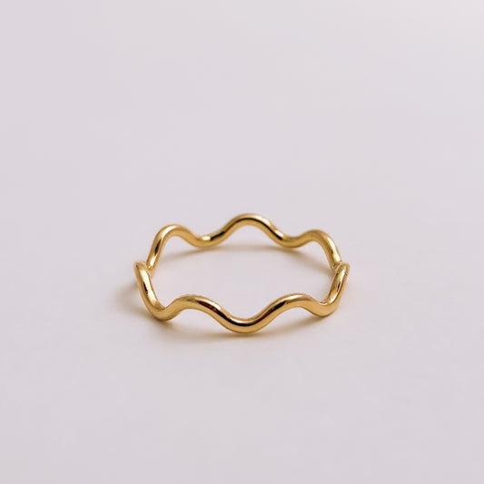 Anillo onda grueso oro 18k