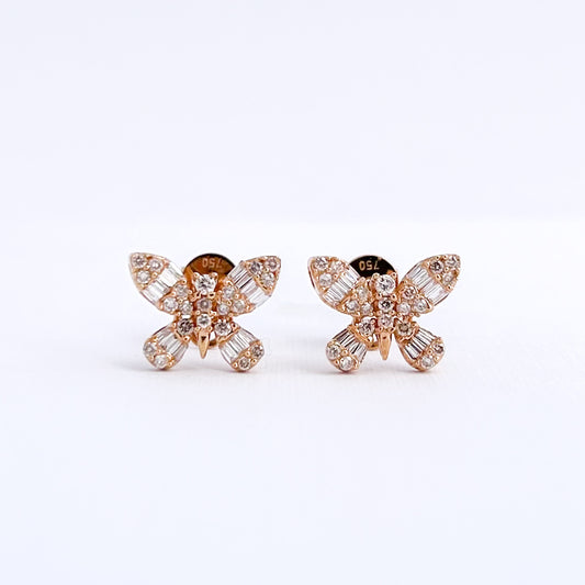 Aretes Mariposa Sunlight con diamantes en oro 18k