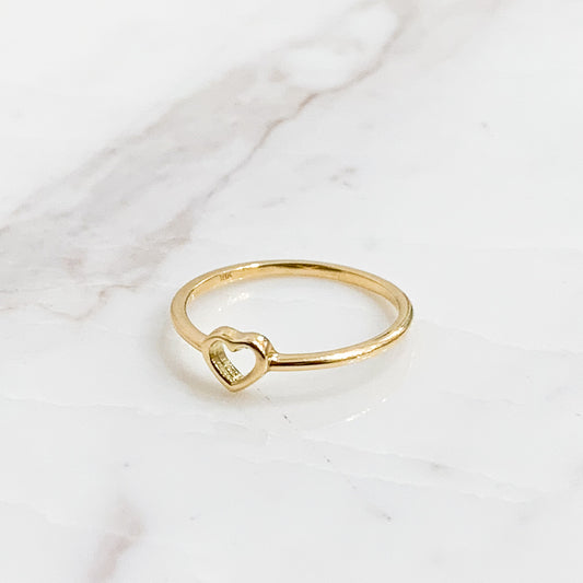 Anillo corazón calado oro 18k