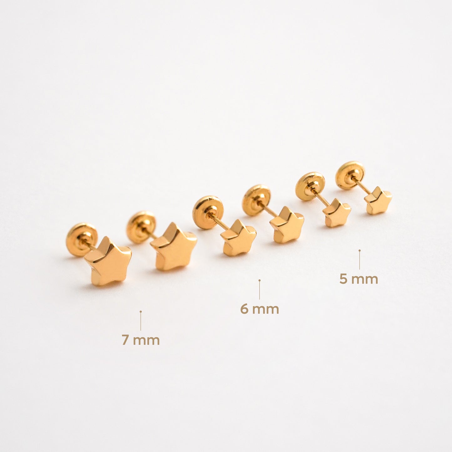 Aretes de Bebé de Estrella en Oro 18K