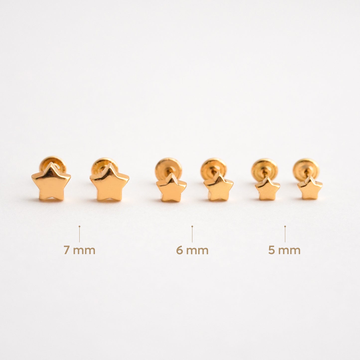 Aretes de Bebé de Estrella en Oro 18K