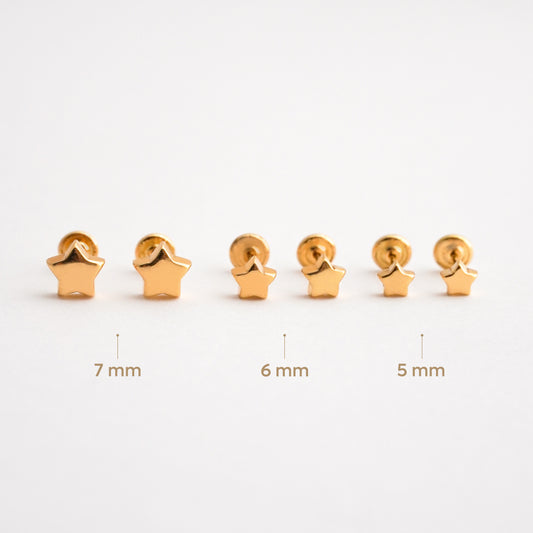 Aretes de Bebé de Estrella en Oro 18K