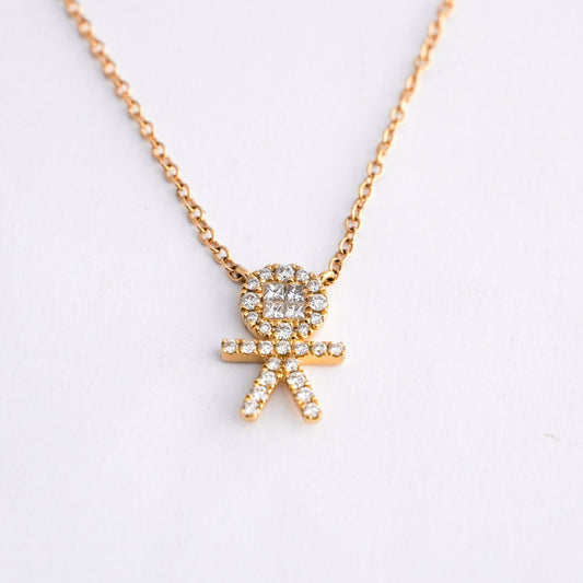 Collar niño con diamantes en oro18k