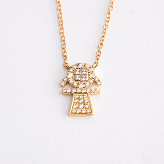 Collar niña con diamantes en oro18k
