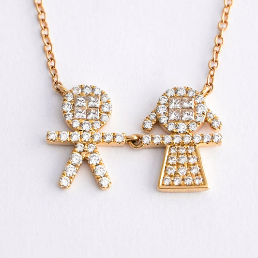 Collar niños con diamantes en oro18k