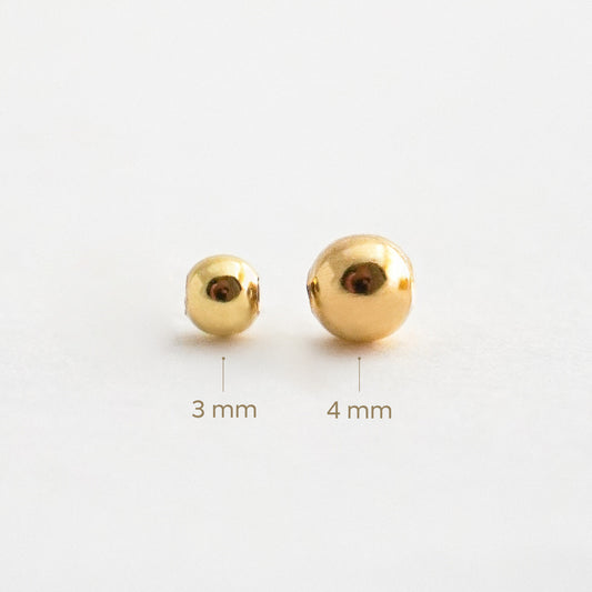Bolita Pasante Lisa en Oro 18K