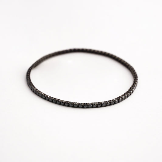 Pulsera Tennis Black con Diamantes Negros 3.41 cts en Oro 18K