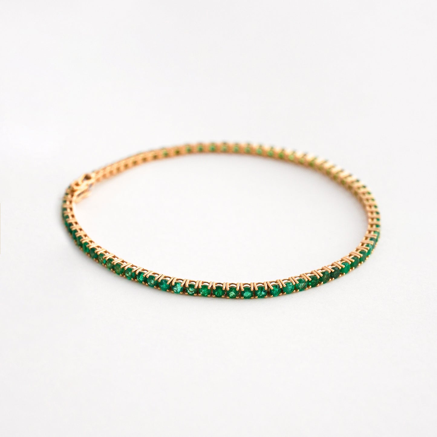 Pulsera Tennis con Esmeraldas Naturales 3.58 cts en Oro 18K