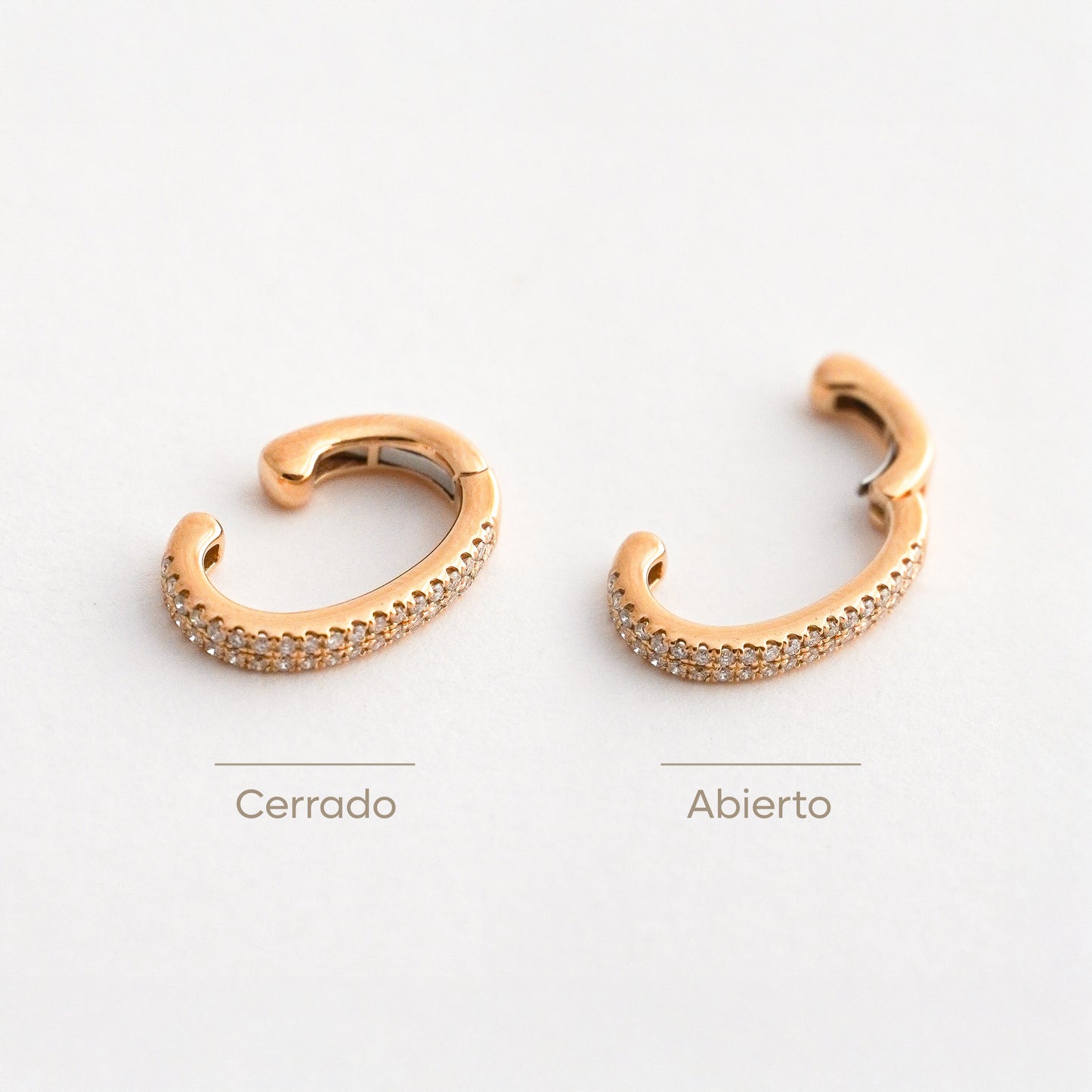 Ear Cuff con Diamantes Naturales 2R en Oro 18k