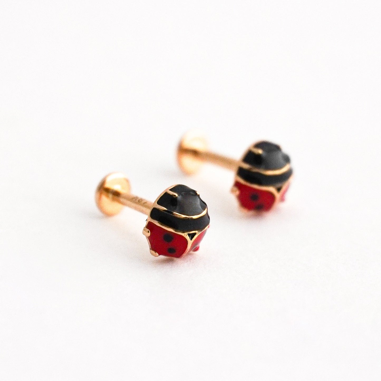 Aretes Mariquita en Oro 18K