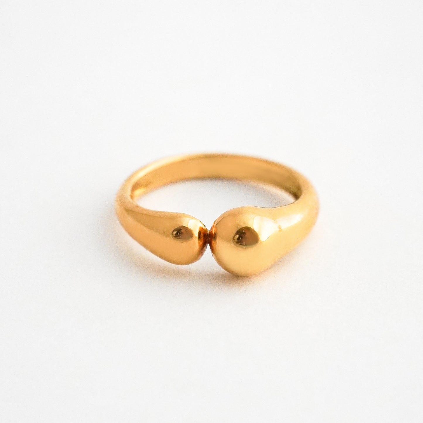 Anillo Doble Gota en Oro 18K