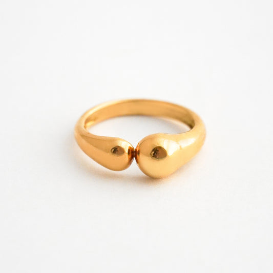 Anillo Doble Gota en Oro 18K