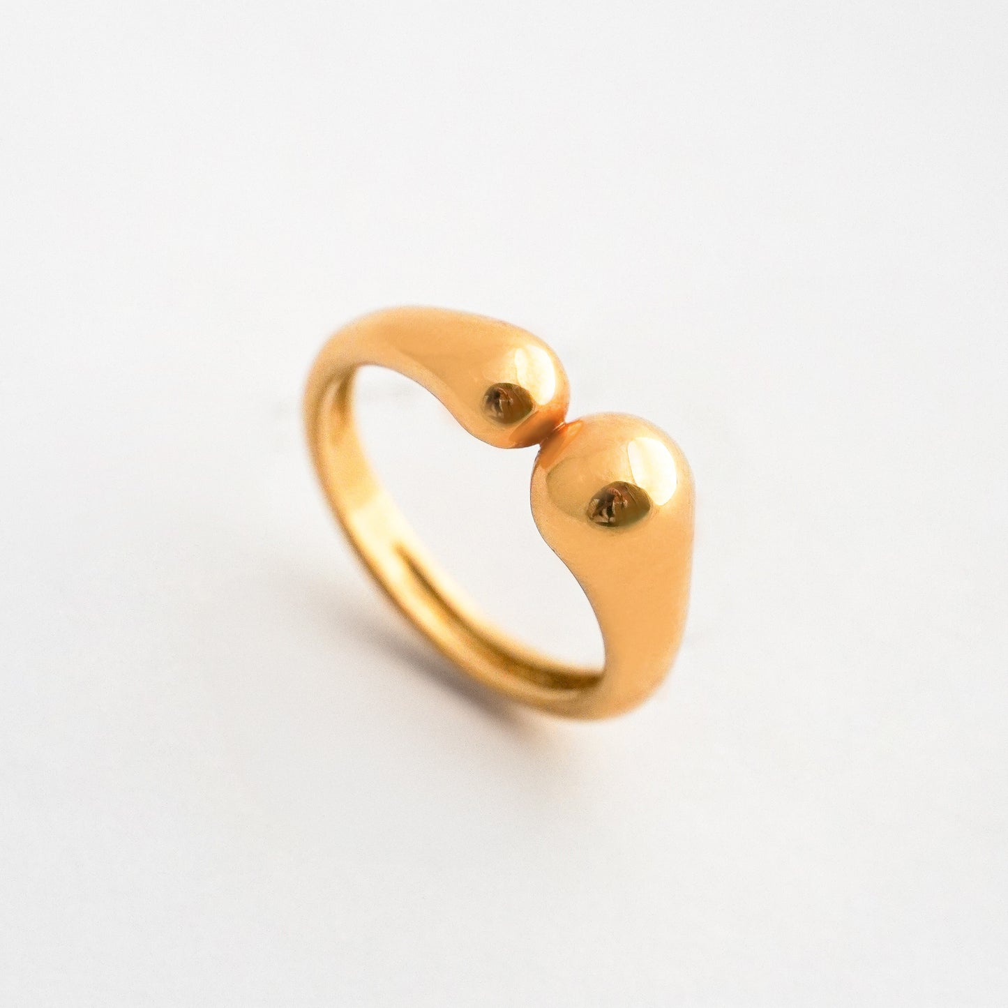 Anillo Doble Gota en Oro 18K
