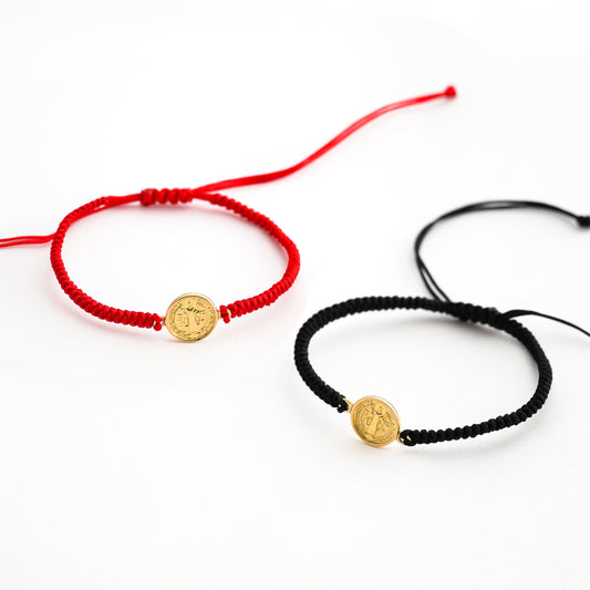 Pulsera Tejida San Benito Grande en Oro 18K