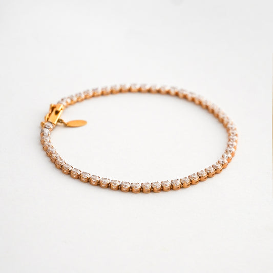Pulsera tenis gruesa circones oro 18k