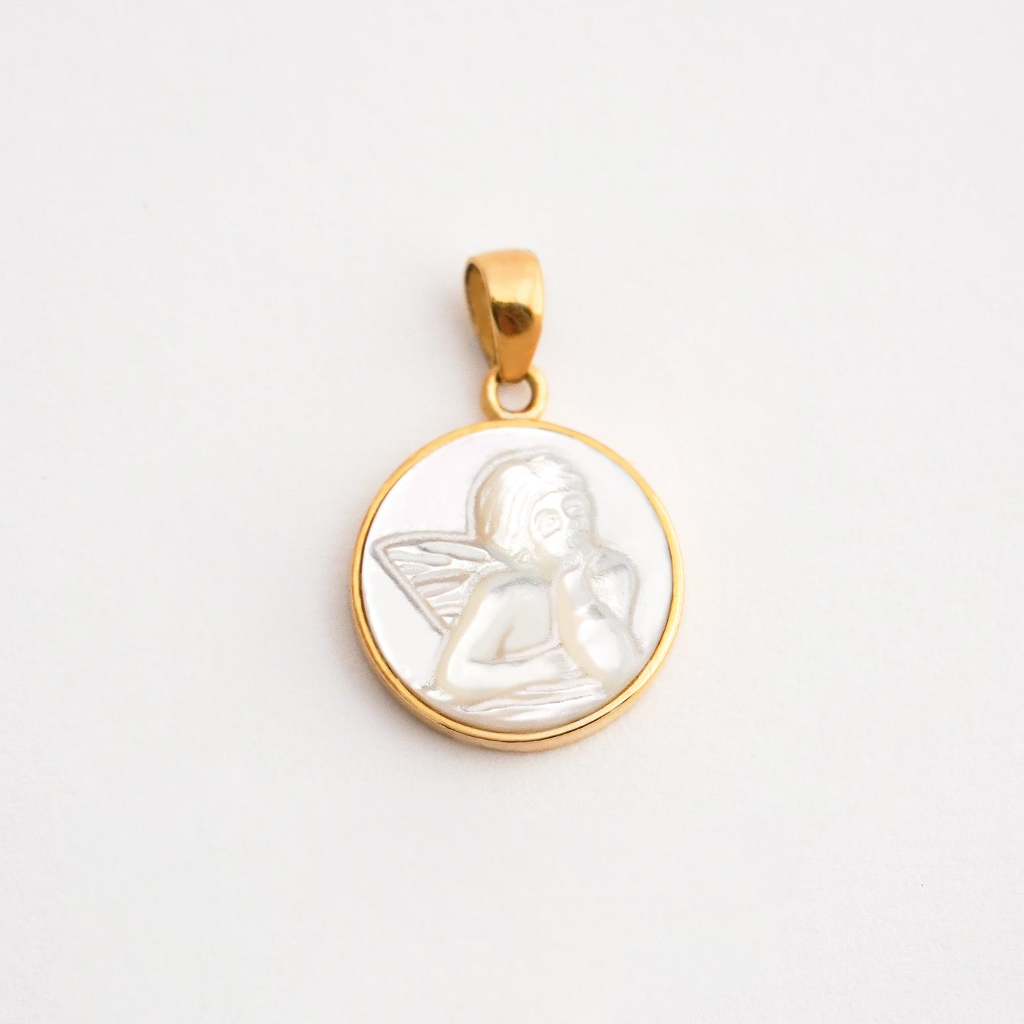 Dije Nácar Angelito Oro 18K