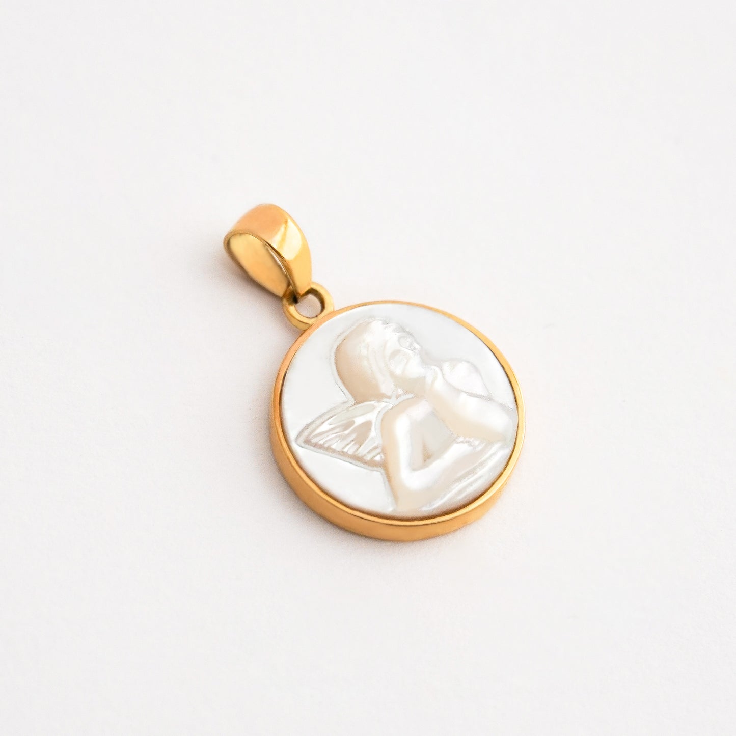 Dije Nácar Angelito Oro 18K