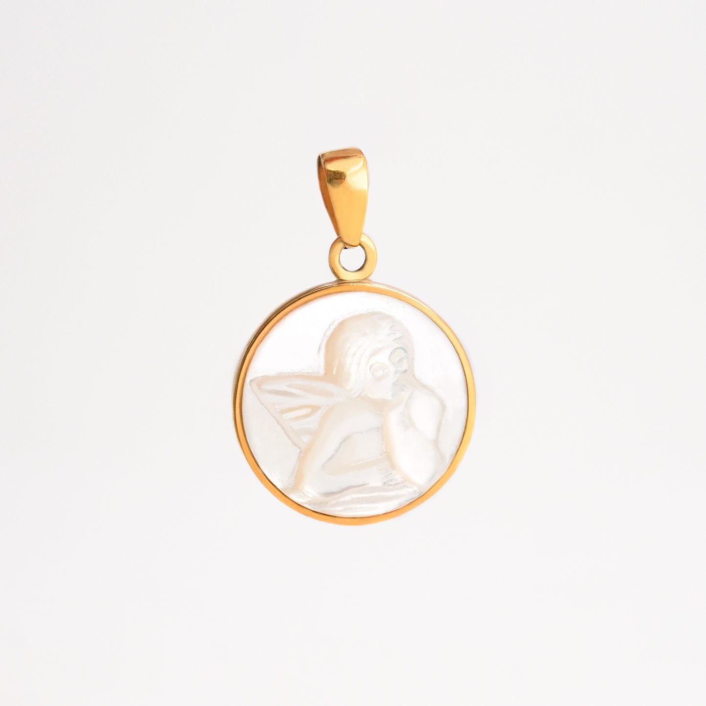 Dije Nácar Angelito Oro 18K
