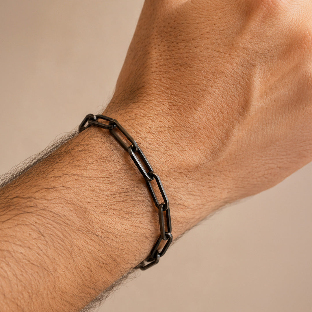 Pulsera Eslabón Marinero en Oro 18K Negro
