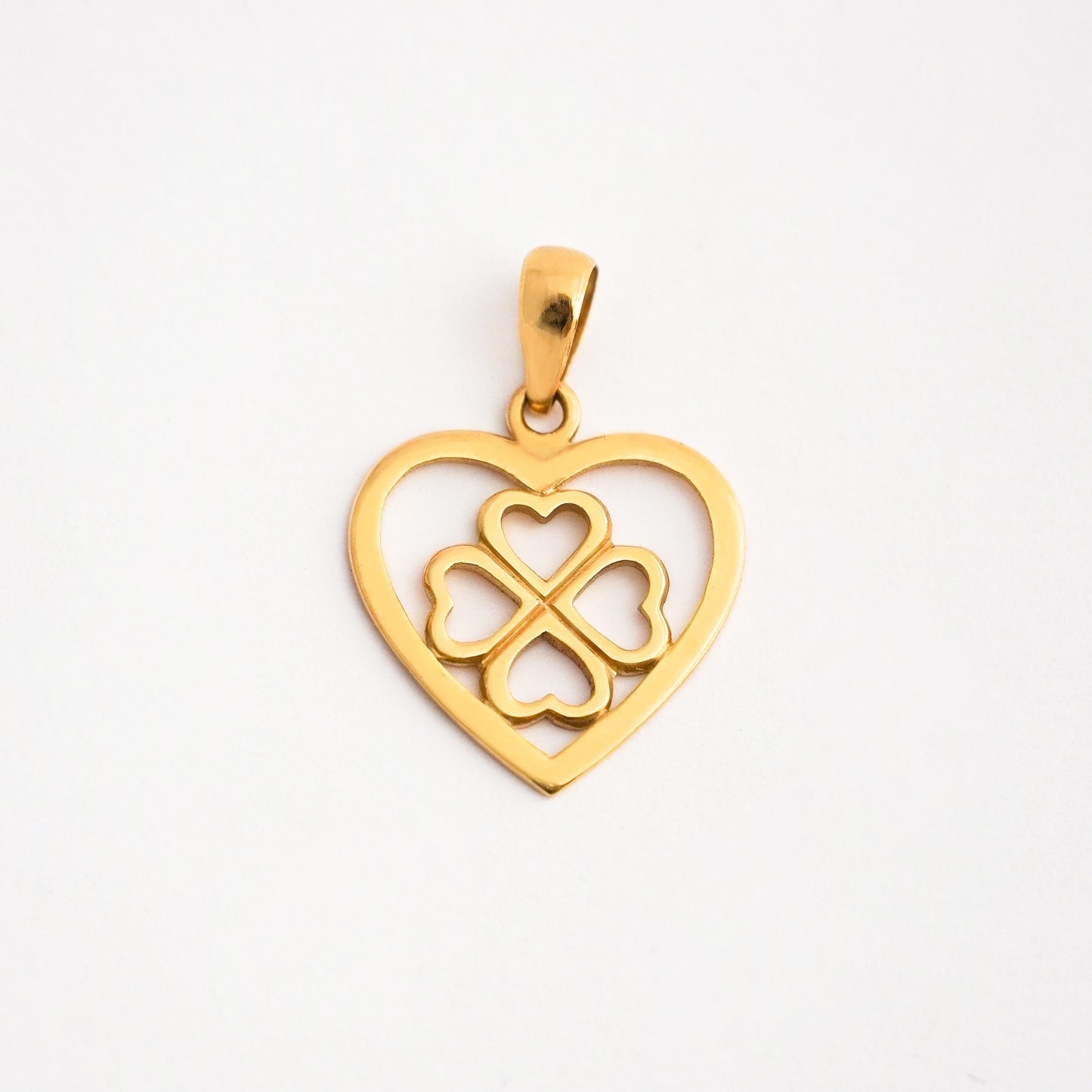 Dije Corazón 4 Hojas Oro 18K