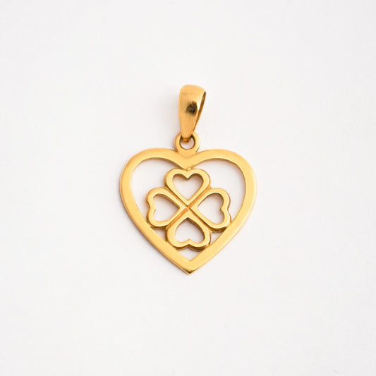 Dije Corazón 4 Hojas Oro 18K