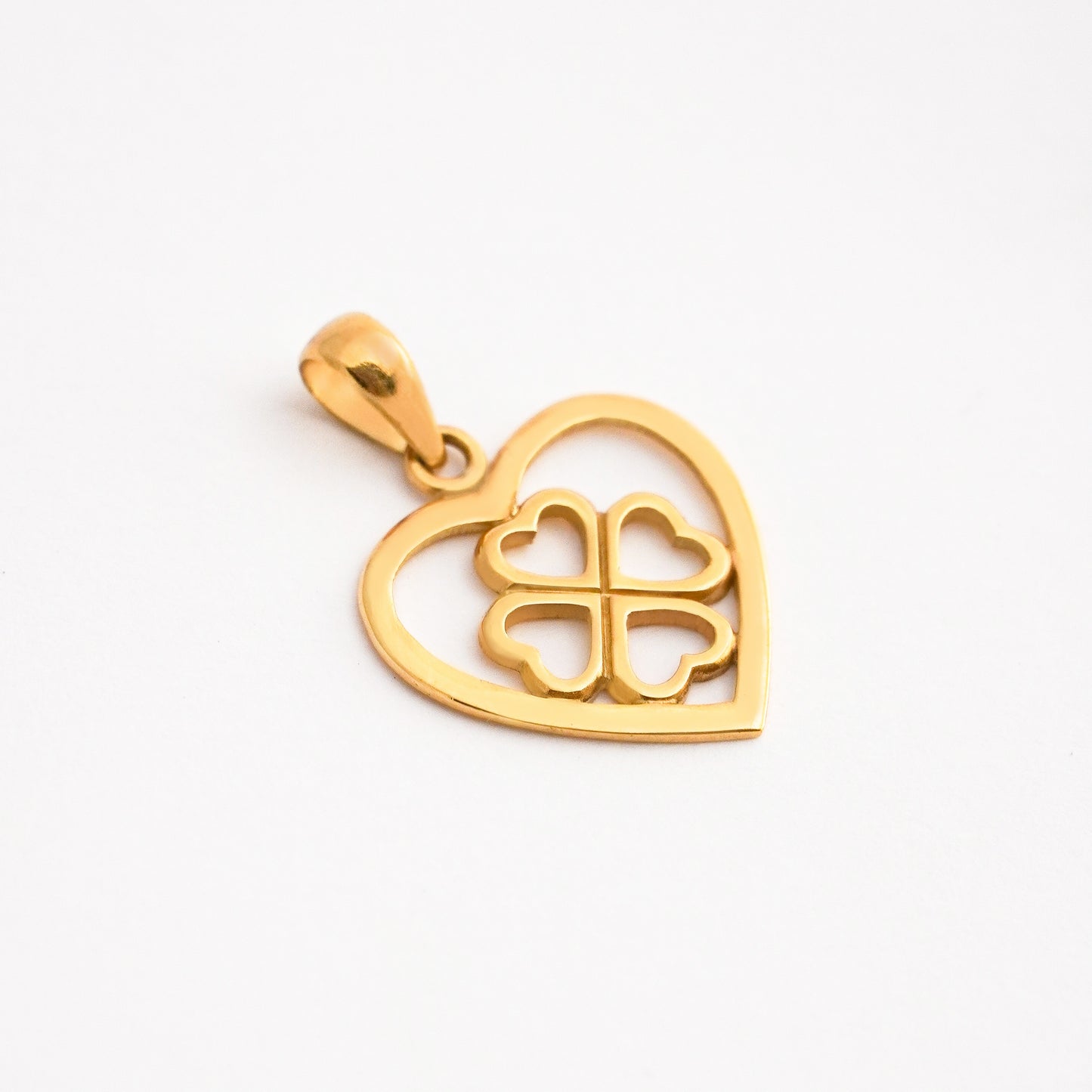 Dije Corazón 4 Hojas Oro 18K