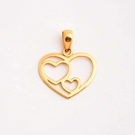 Dije Doble Corazón Oro 18K