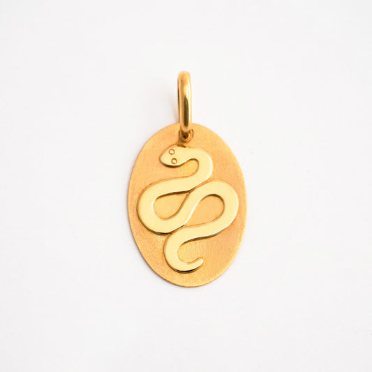 Dije Serpiente Placa Oro 18K