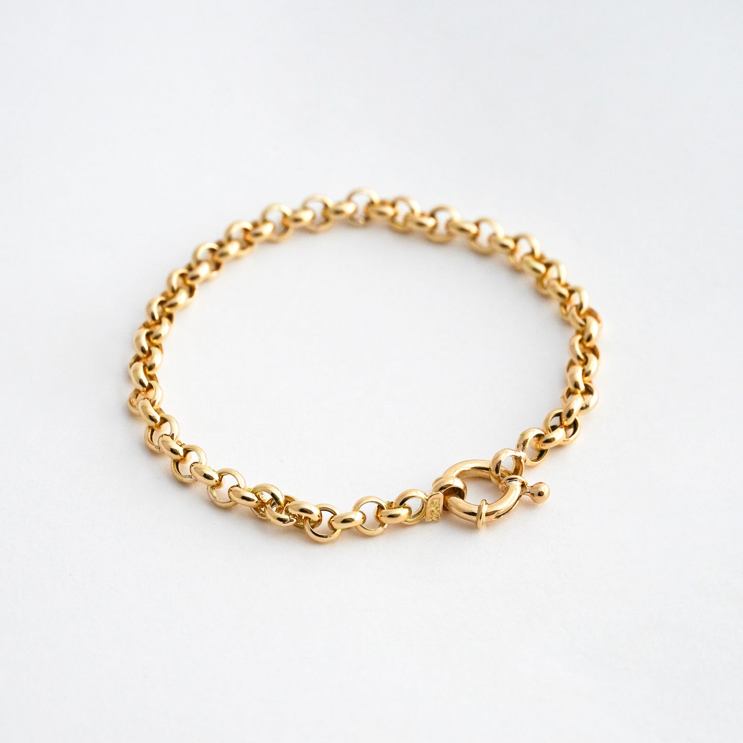 Pulsera Rolo 4.5 mm en Oro 18k