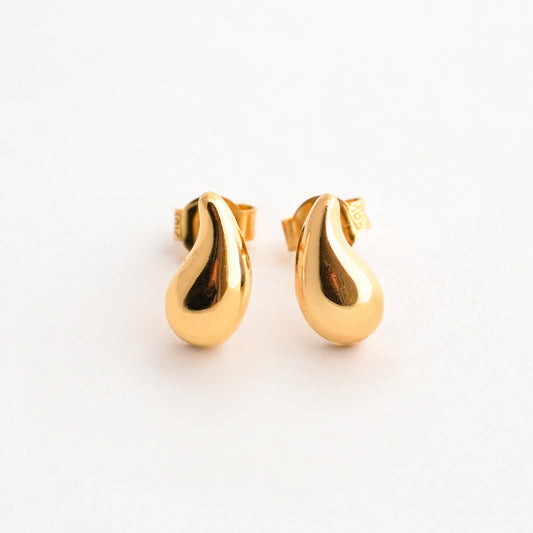 Aretes Gota Drop Clásica Oro 18K