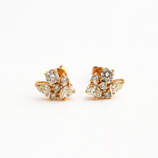 Aretes Harmony con Diamantes Naturales en Oro 18K