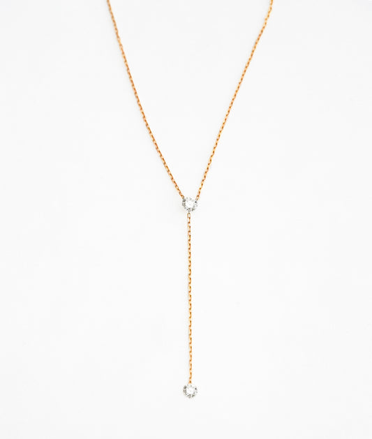 Gargantilla Vertical Light Diamantes Oro 18K
