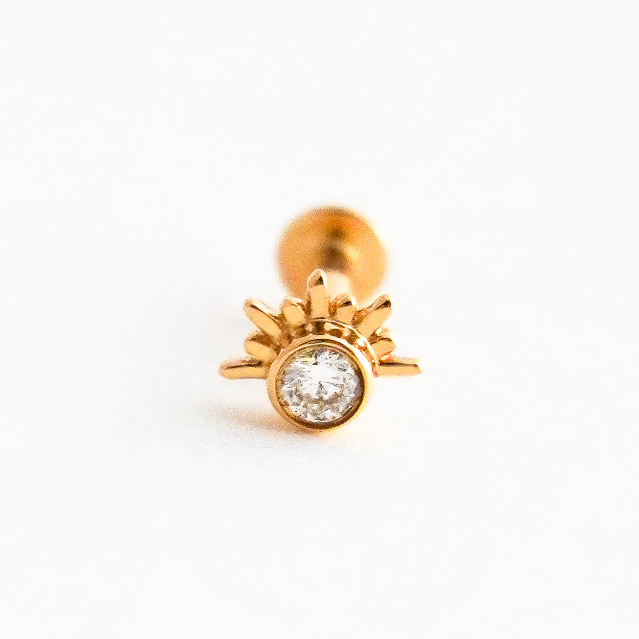 Piercing Rayos de Sol con Diamantes Naturales en Oro 18K