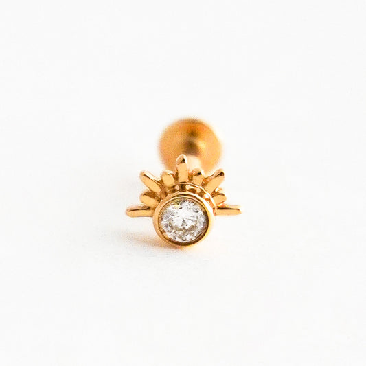Piercing Rayos de Sol con Diamantes Naturales en Oro 18K