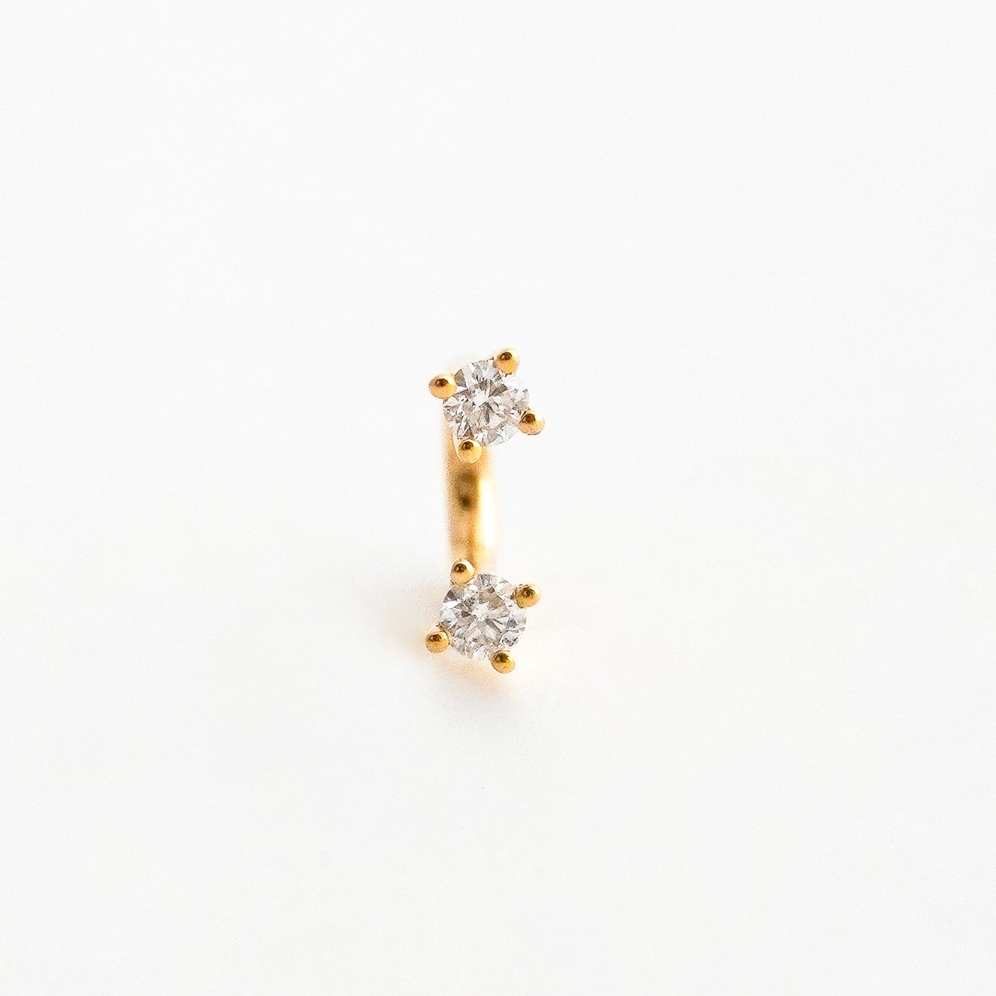 Piercing Argolla U Hoop con Diamantes Naturales en Oro 18K