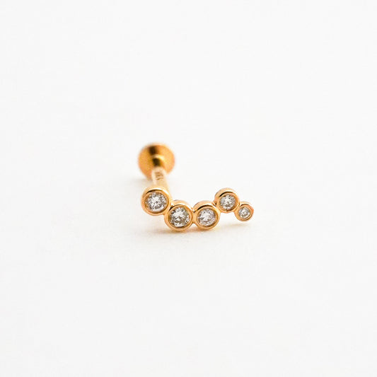 Piercing Nube con Diamantes Naturales en Oro 18K
