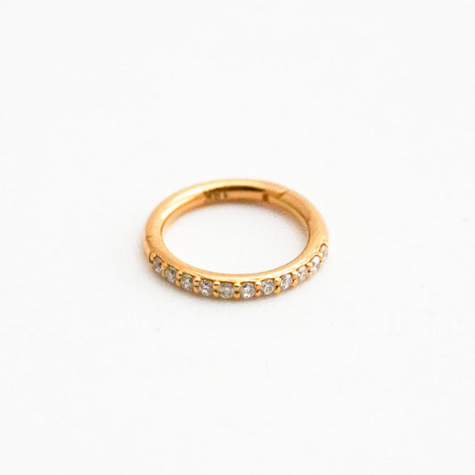 Clicker en Oro18k con diamantes naturales 8 mm  - Piercing