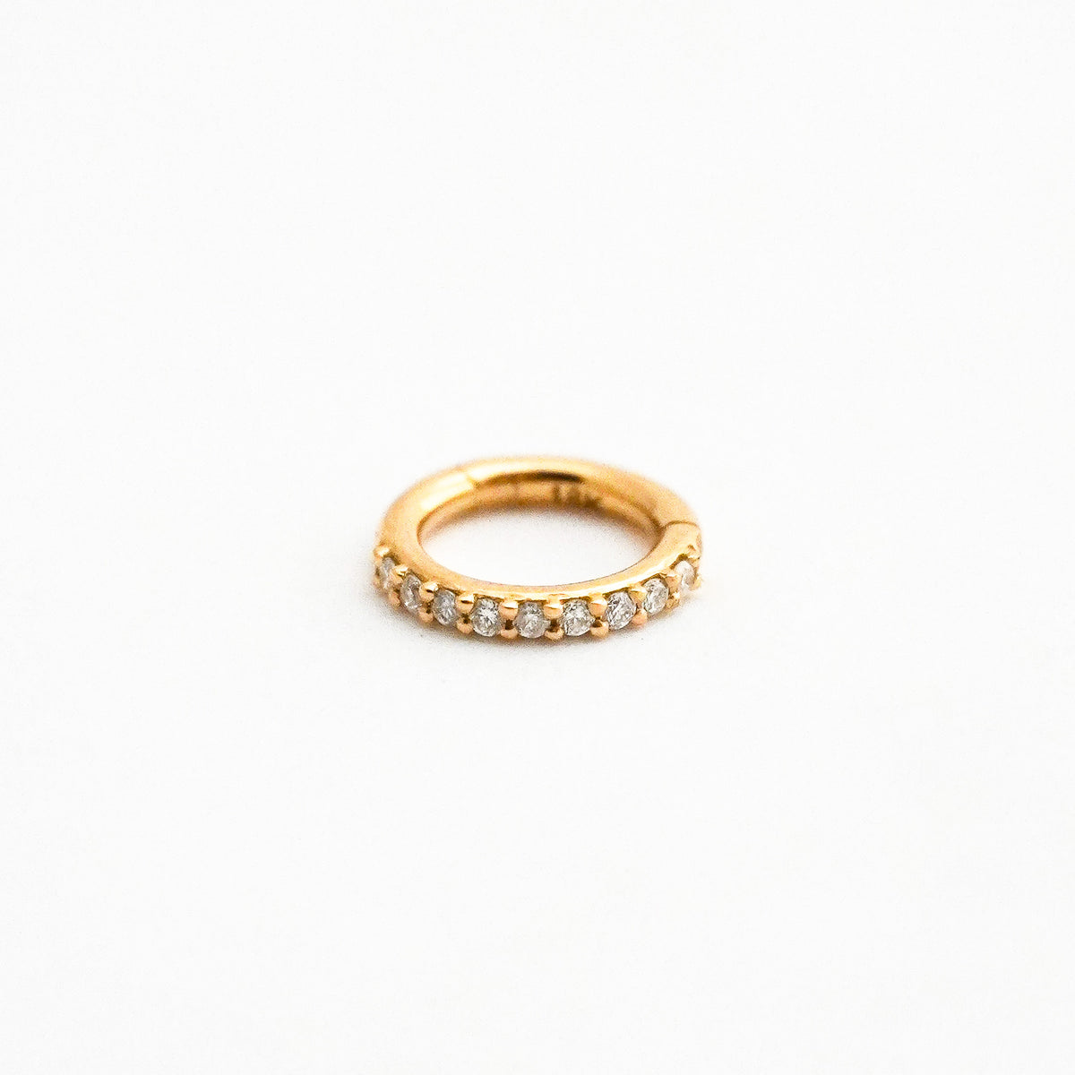 Clicker en Oro18k con diamantes naturales 6 mm  - Piercing