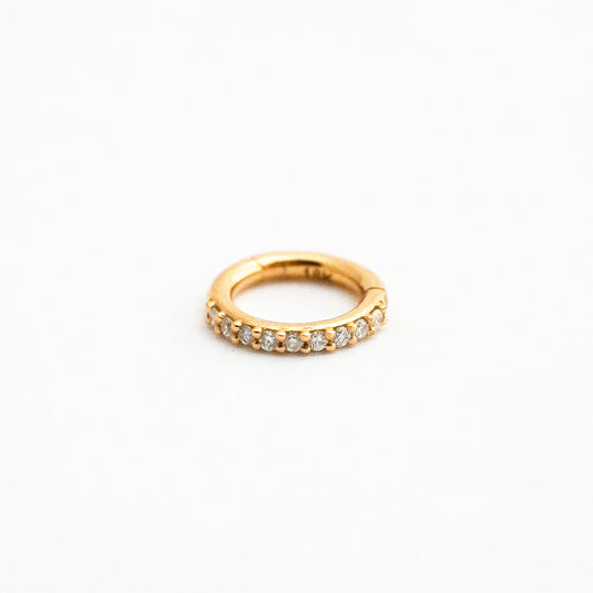 Clicker en Oro18k con diamantes naturales 6 mm  - Piercing